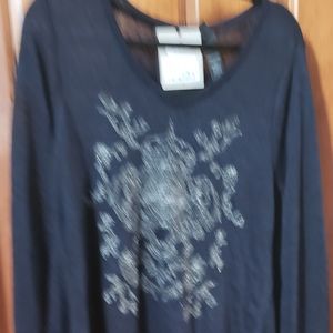 HD Gray Sweater w/ Lace Insert in Back
